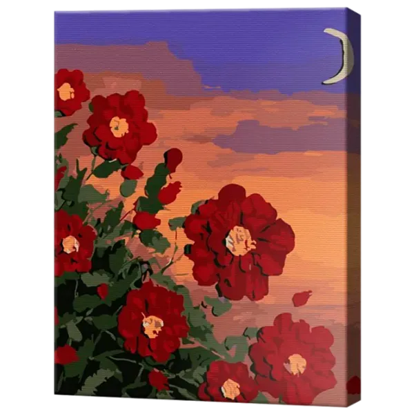 Картина по номерам Art Gallery Бордовые цветы и луна EX7855 40 x 30 cm / Вертикальная photo 1 Картина по номерам Art Gallery Бордовые цветы и луна EX7855 40 x 30 cm / Вертикальная photo 1