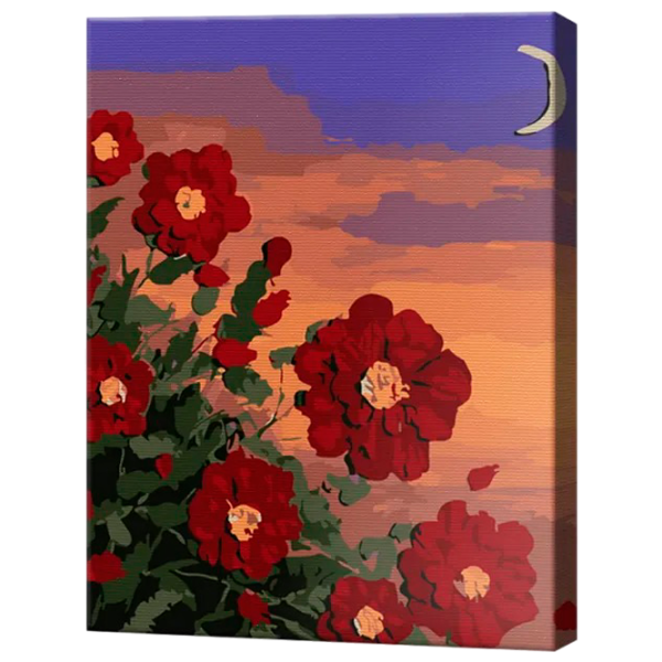 Картина по номерам Art Gallery Бордовые цветы и луна EX7855 40 x 30 cm / Вертикальная photo 1 Картина по номерам Art Gallery Бордовые цветы и луна EX7855 40 x 30 cm / Вертикальная photo 1