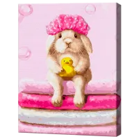 Pictură pe numere Art Gallery Iepuraș dupa baie EX8671 40 x 30 cm / Verticală