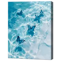 Картина по номерам Art Gallery Голубые бабочки и море EX8739 40 x 30 cm / Вертикальная