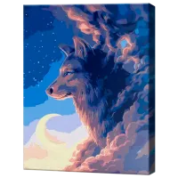 Картина по номерам Art Gallery Волк и луна EX8297 40 x 30 cm / Вертикальная