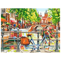 Картина по номерам Art Gallery Велосипед у канала EX8419 40 x 30 cm / Горизонтальная