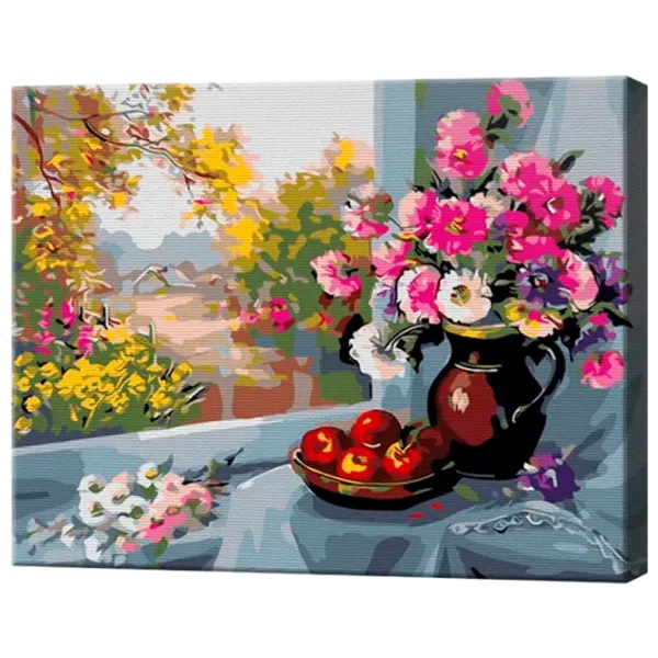 Картина по номерам Art Gallery Цветы и фрукты у окна EX8341 40 x 30 cm / Горизонтальная photo 1