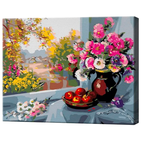 Картина по номерам Art Gallery Цветы и фрукты у окна EX8341 40 x 30 cm / Горизонтальная photo 1