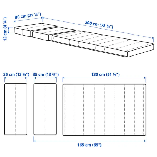 Saltea ortopedică Ikea Innerlig 80 x 200 cm Înălțimea saltelei: 12 cm photo 2