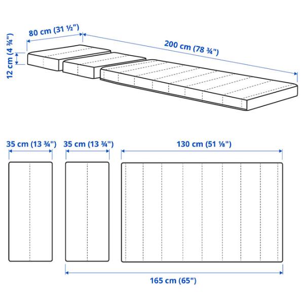 Saltea ortopedică Ikea Innerlig 80 x 200 cm Înălțimea saltelei: 12 cm photo 2