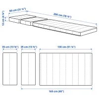 Saltea ortopedică Ikea Innerlig 80 x 200 cm Înălțimea saltelei: 12 cm photo 2