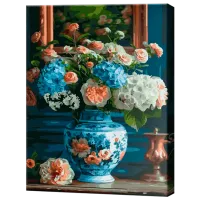 Pictură pe numere Art Gallery Buchet din hortensii EX8719 40 x 30 cm / Verticală