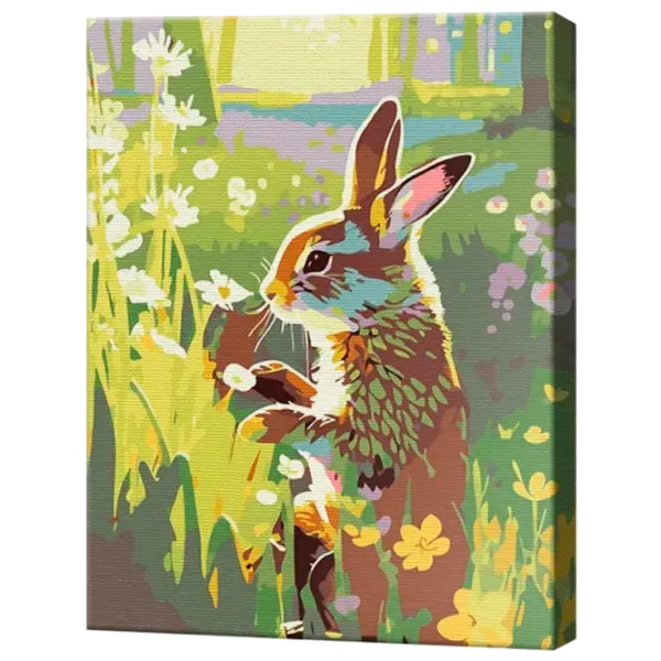 Картина по номерам Art Gallery Кролик среди цветов EX8663 40 x 30 cm / Вертикальная photo 1