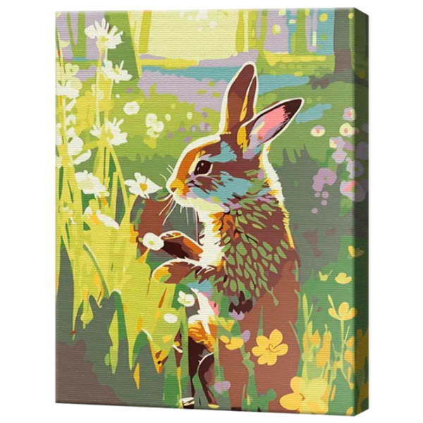 Картина по номерам Art Gallery Кролик среди цветов EX8663 40 x 30 cm / Вертикальная photo 1