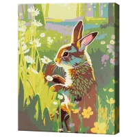 Картина по номерам Art Gallery Кролик среди цветов EX8663 40 x 30 cm / Вертикальная
