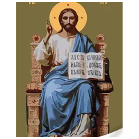 Pictură pe numere Strateg Icoană Mântuitorului pe tron SS1141 40 x 30 cm / Verticală