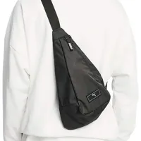 Geantă de umăr Puma Deck Sling Bag / White Black / 4l photo 4