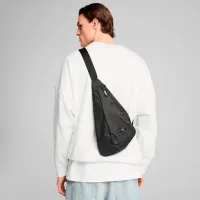 Geantă de umăr Puma Deck Sling Bag / White Black / 4l photo 5