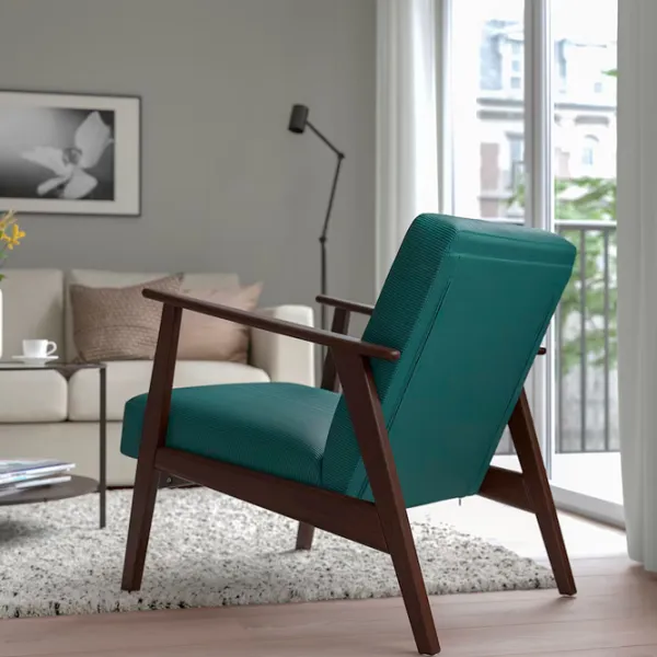 Кресло Ikea Ekenaset Brown Аквамариновый photo 3 Кресло Ikea Ekenaset Brown Аквамариновый photo 3