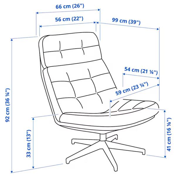 Fotoliu Ikea Havberg Black Gray photo 7 Fotoliu Ikea Havberg Black Gray photo 7