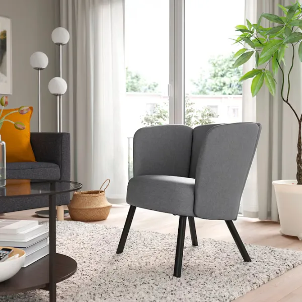 Кресло Ikea Herrakra/Vissle Черный Серый photo 2 Кресло Ikea Herrakra/Vissle Черный Серый photo 2