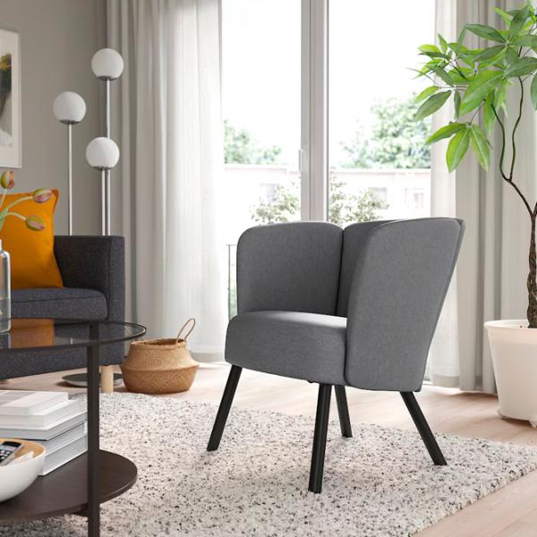 Кресло Ikea Herrakra/Vissle Черный Серый photo 2 Кресло Ikea Herrakra/Vissle Черный Серый photo 2