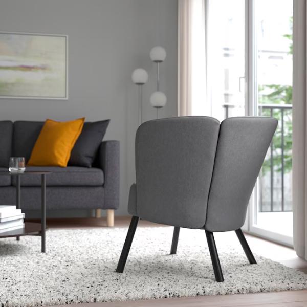 Кресло Ikea Herrakra/Vissle Черный Серый photo 3 Кресло Ikea Herrakra/Vissle Черный Серый photo 3