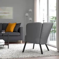 Кресло Ikea Herrakra/Vissle Черный Серый photo 3