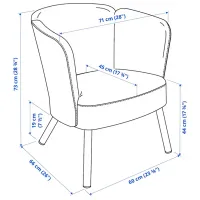 Кресло Ikea Herrakra/Vissle Черный Серый photo 5
