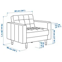 Fotoliu Ikea Landskrona Inox Dark Gray photo 3