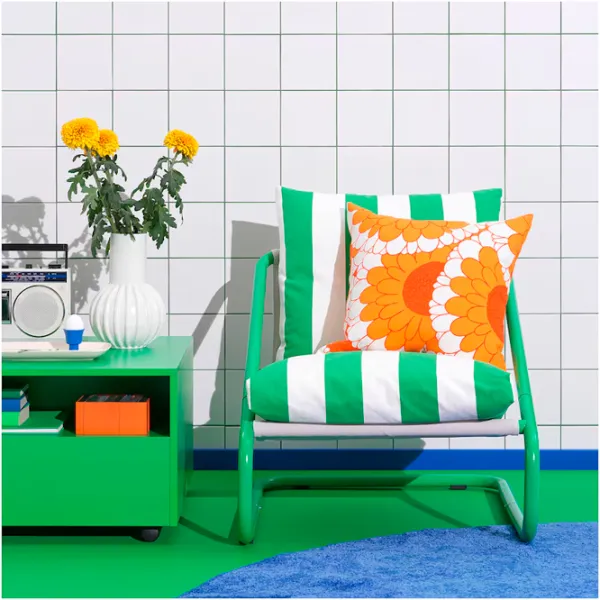 Scaun de grădină Ikea Onnestad/Radbyn Oțel / Poliester / Green White photo 2