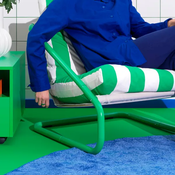 Scaun de grădină Ikea Onnestad/Radbyn Oțel / Poliester / Green White photo 3