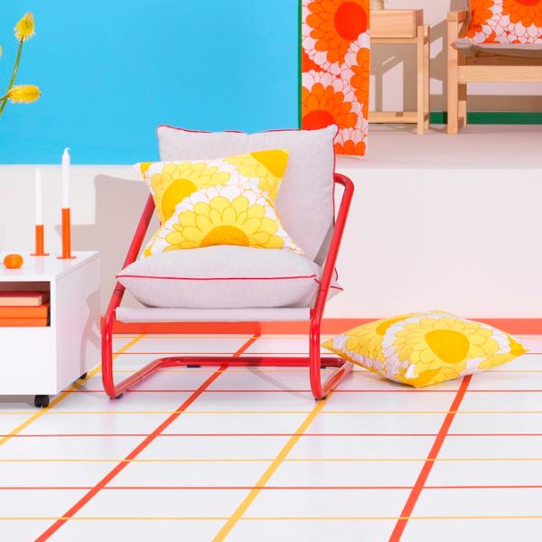 Scaun de grădină Ikea Onnestad/Radbyn Oțel / Poliester / Red White photo 2