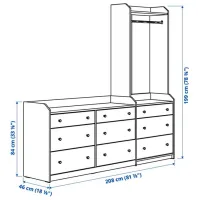 Шкаф для прихожей Ikea Hauga МДФ / Серый photo 7