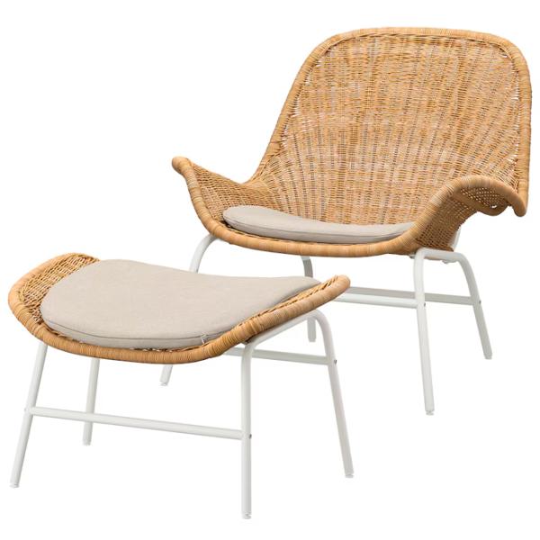 Садовый стул Ikea Fryksas/Risane Натуральный ротанг / Натуральный ротанг / Бежевый White photo 1