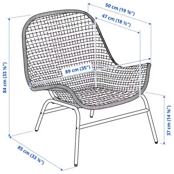 Садовый стул Ikea Fryksas/Risane Натуральный ротанг / Натуральный ротанг / Бежевый White photo 7
