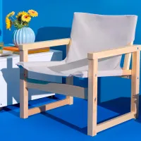 Scaun de grădină Ikea Sjalso Pin Masiv / Poliester / Beige Beige photo 2
