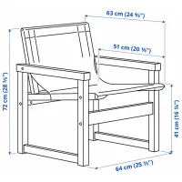 Scaun de grădină Ikea Sjalso Pin Masiv / Poliester / Beige Beige photo 6