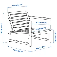 Садовый стул Ikea Nammaro Массив / Массив / Коричневый Brown photo 6