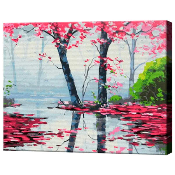 Pictură pe numere Art Gallery Frunziș roz EX8344 40 x 30 cm / Orizontală photo 1