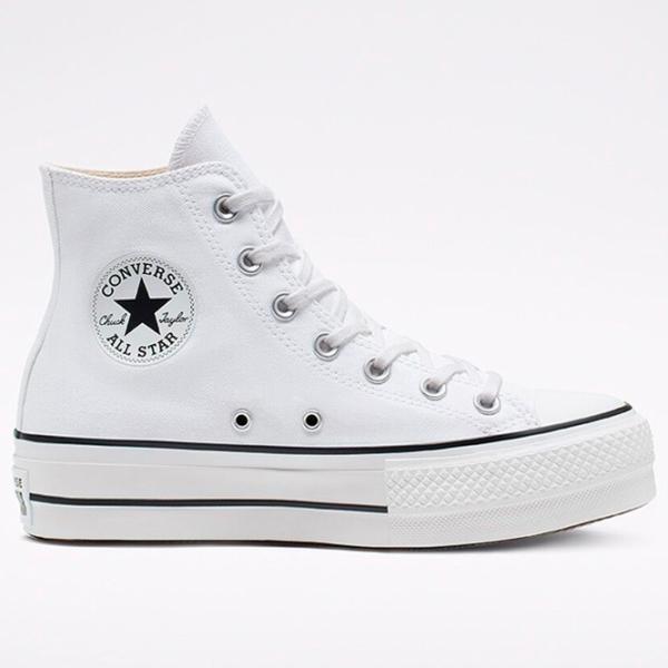 Ghete pentru femei Converse Chuck Taylor All Star Canvas Platform High Top Demisezon / White photo 3