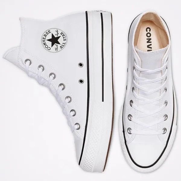 Ghete pentru femei Converse Chuck Taylor All Star Canvas Platform High Top Demisezon / White photo 4