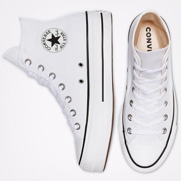 Ghete pentru femei Converse Chuck Taylor All Star Canvas Platform High Top Demisezon / White photo 4