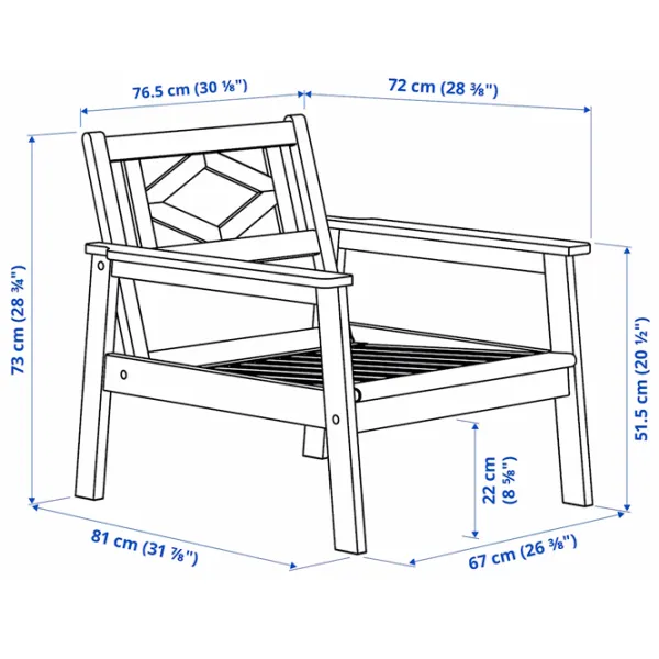 Scaun de grădină Ikea Bondholmen/Jarpon/Duvholmen Masiv / Masiv / White Antracit photo 5 Scaun de grădină Ikea Bondholmen/Jarpon/Duvholmen Masiv / Masiv / White Antracit photo 5