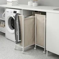 Coș pentru rufe Ikea Enhet 80 l / Oțel / Beige White photo 2