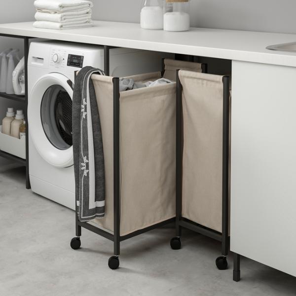 Coș pentru rufe Ikea Enhet 80 l / Oțel / Beige Antracit photo 3