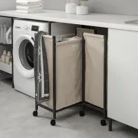 Coș pentru rufe Ikea Enhet 80 l / Oțel / Beige Antracit photo 3