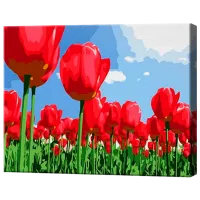 Pictură pe numere Art Gallery Lalele aprinse EX5826 40 x 30 cm / Orizontală
