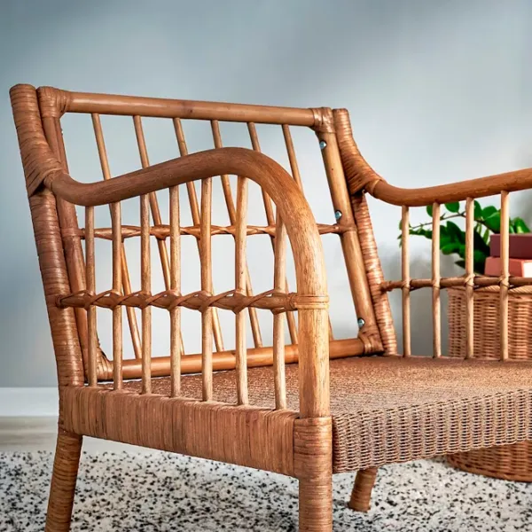 Scaun de grădină Ikea Holmsta Ratan natural / Ratan natural / Brown Brown photo 2