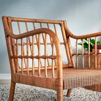 Scaun de grădină Ikea Holmsta Ratan natural / Ratan natural / Brown Brown photo 2