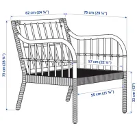 Садовый стул Ikea Holmsta/Froknabo Натуральный ротанг / Натуральный ротанг / Коричневый Brown photo 6