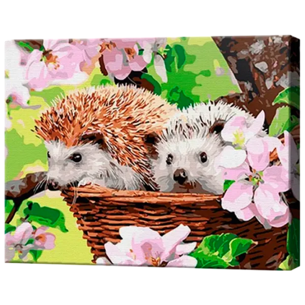 Pictură pe numere Art Gallery Arici în coș EX7467 40 x 30 cm / Orizontală photo 1