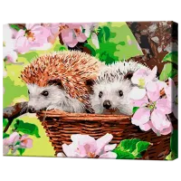 Pictură pe numere Art Gallery Arici în coș EX7467 40 x 30 cm / Orizontală