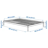 Pat Ikea Vevelstad 160 x 200 cm / Furnir / White photo 6